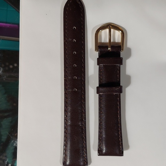 Accessories - Genuine leather Brown padded Stitched watch Strap band 17mm Regular